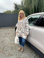 Mocha Soft Touch Tiger Print Knit Ava